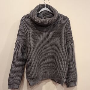 Cozy Gray Cowl Neck Sweater